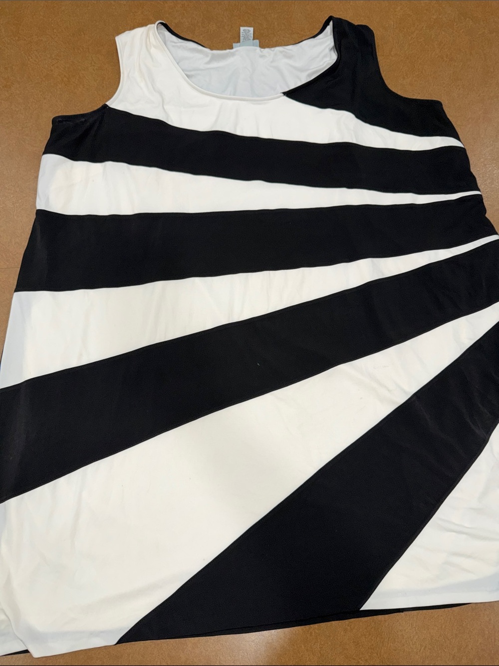 Catherines Black and White Striped Sleeveless Midi Dress • See ALL Photos • 4XL